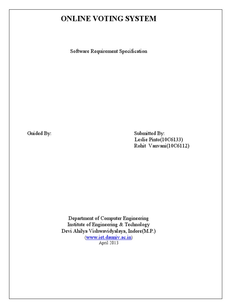 Online Voting System Requirements | PDF | Web Server | Internet & Web