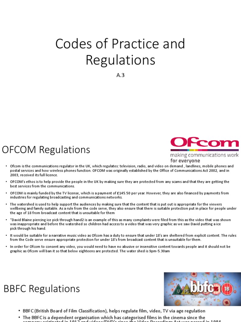 Codes of Practice and Regulations A3 | PDF | Advertising | Information ...