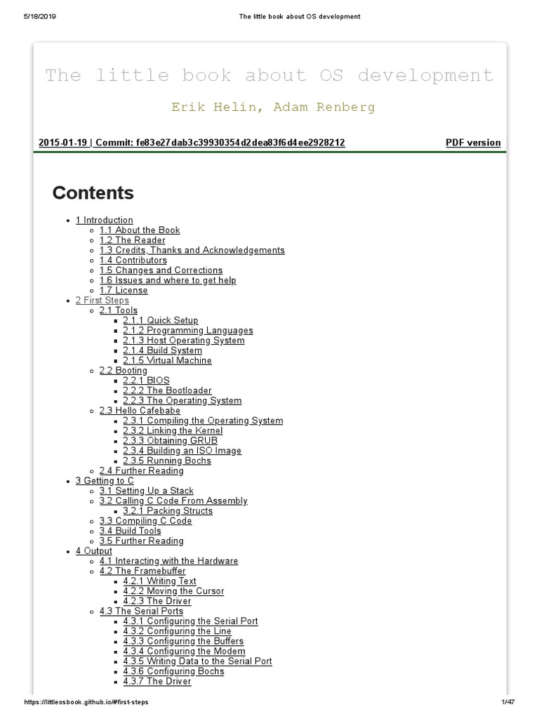Little Book on OS Development Guide | PDF | Operating System | Booting