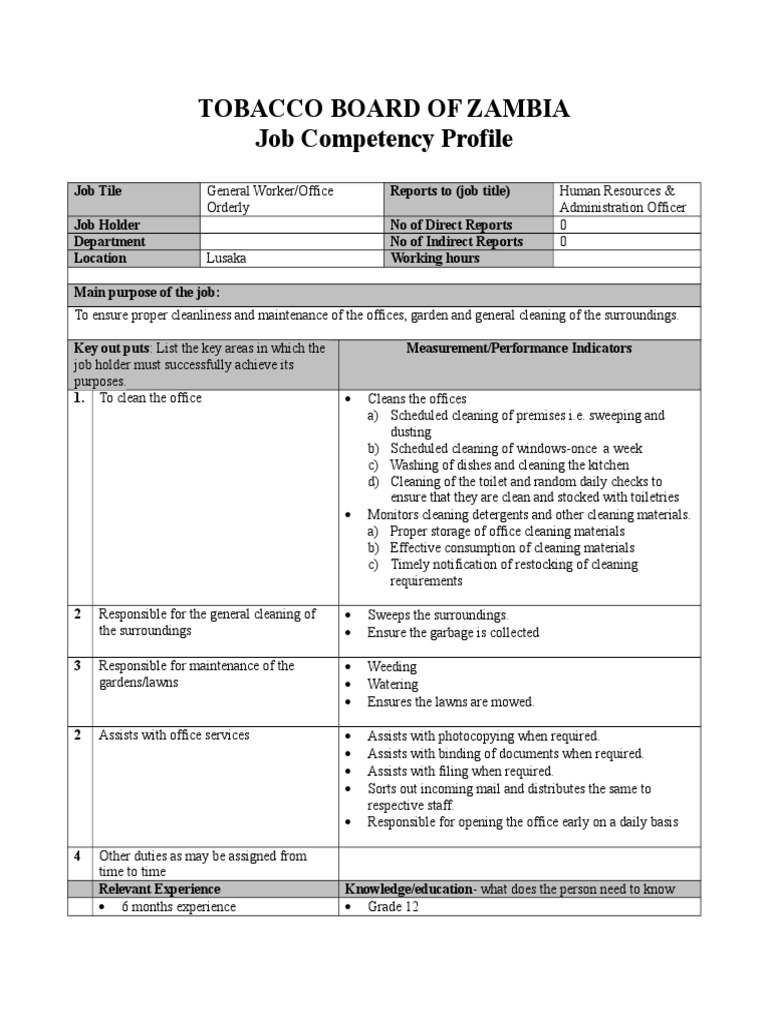 General Workers Jd Tbz Pdf Competence Human Resources Economies