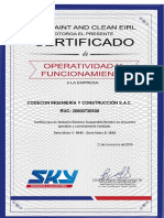 Certificado Operatividad - Andamio