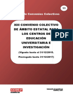 11 - XIII CONVENIO COLECTIVO CENTROS DE EDUCACIN UNIVERS E INVESTIGACIN Sin Lucro