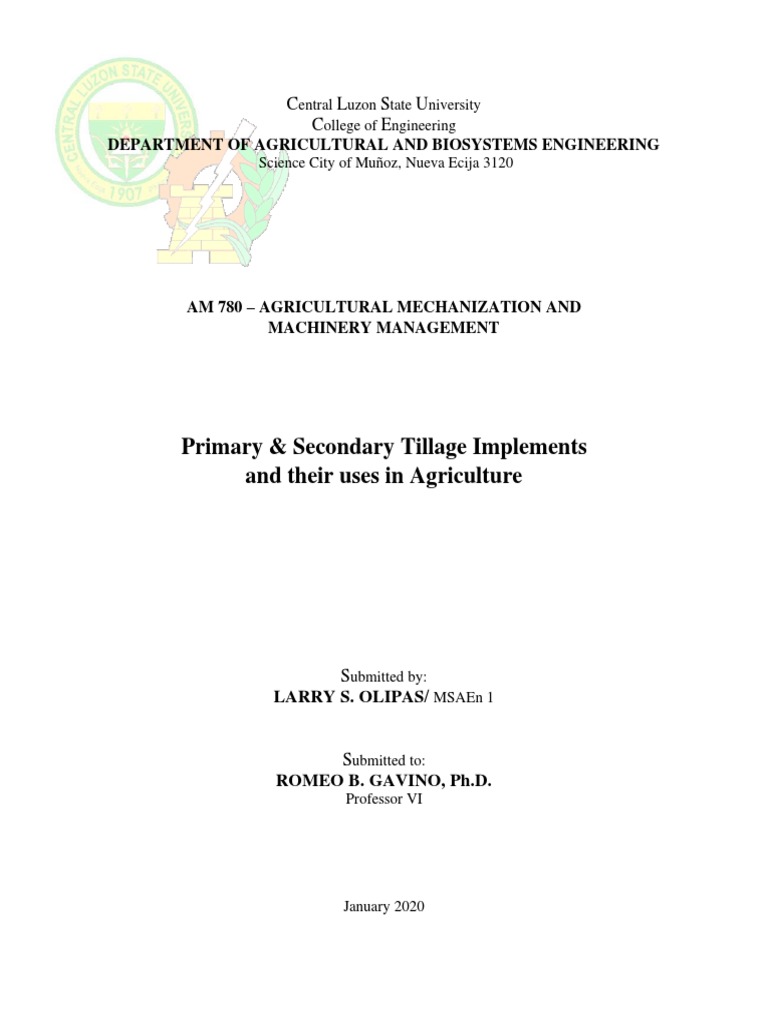 Primary Secondary Tillage Equipment PDF | PDF | Plough | Tillage