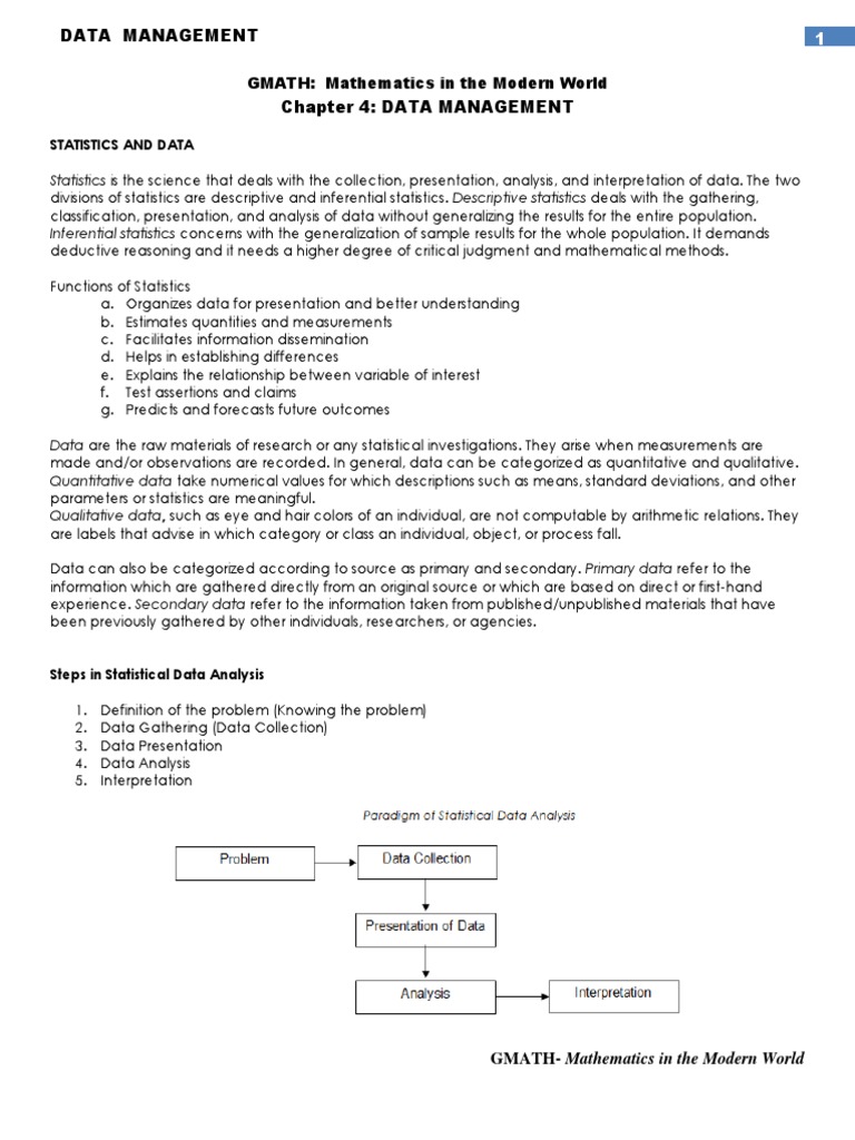 World Of Data Chapter 1 Data Management | PDF | Correlation And Dependence | Sampling (Statistics)