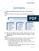 Risk Analysis Techniques in Capital Budgeting