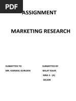 Marketing Research Assignment