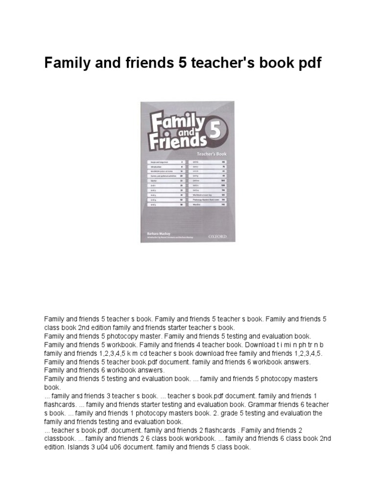 Familyandfriends 5 Teachersbookpdf | PDF | Books