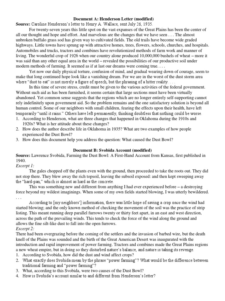 Dust Bowl Documents PDF Dust Bowl Drought