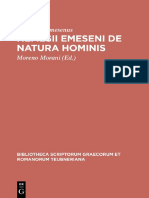 (Bibliotheca Scriptorum Graecorum Et Romanorum Teubneriana) Nemesius Emesenus - Moreno Morani (Ed.) - Nemesii Emeseni de Natura Hominis-De Gruyter (1987)