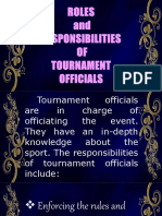 Tournament Officials' Essential Roles