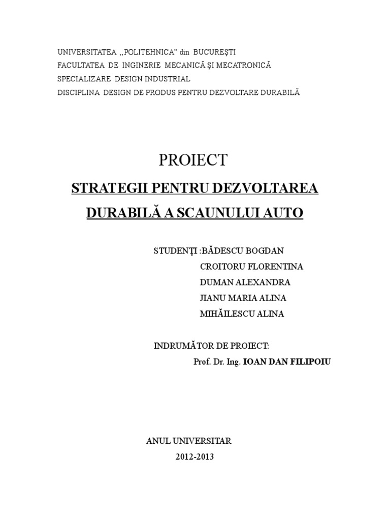 Proiect DPDD | PDF