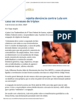 ConJur - Juíza rejeita denúncia contra Lula em caso de invasão de tríplex