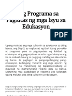 Ilang Programa Sa Paglutas NG Mga Isyu Sa