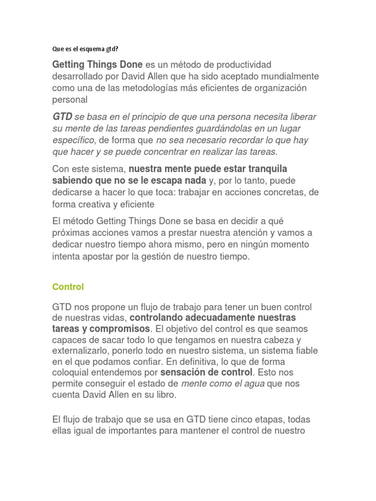 Que Es El Esquema Gtd Expoinfo Docx Cognicion Psicologia