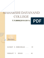 Maharshi Dayanand College: T.Y.BMM (2010-2011)