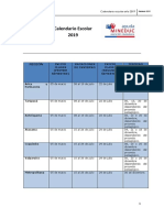 Cuadro Calendario Escolar Regional 2019 PDF