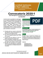 Convocatoria Reingreso 2020-1 PDF