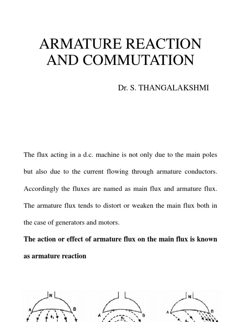 Armature Reaction and Commutation PDF