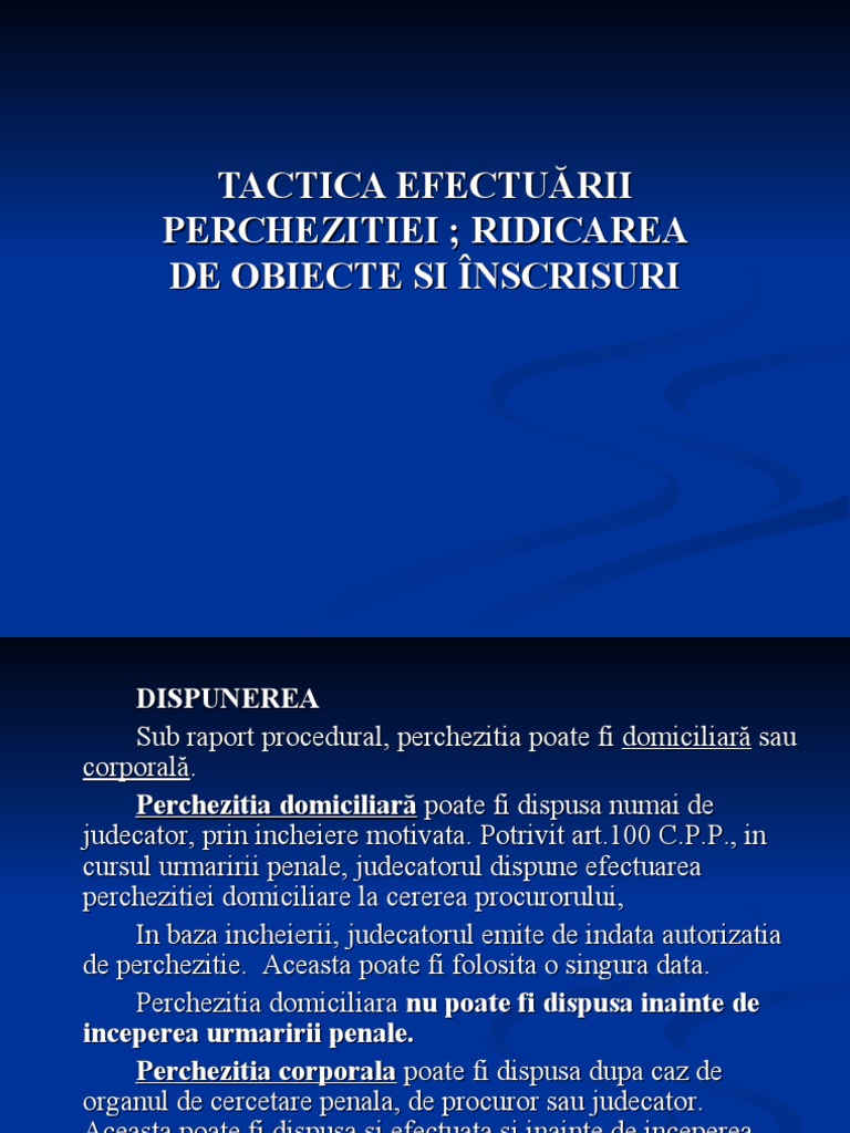Perchezitia | PDF