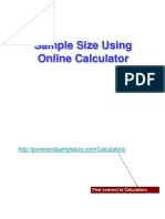 Sample Size Using Calculator