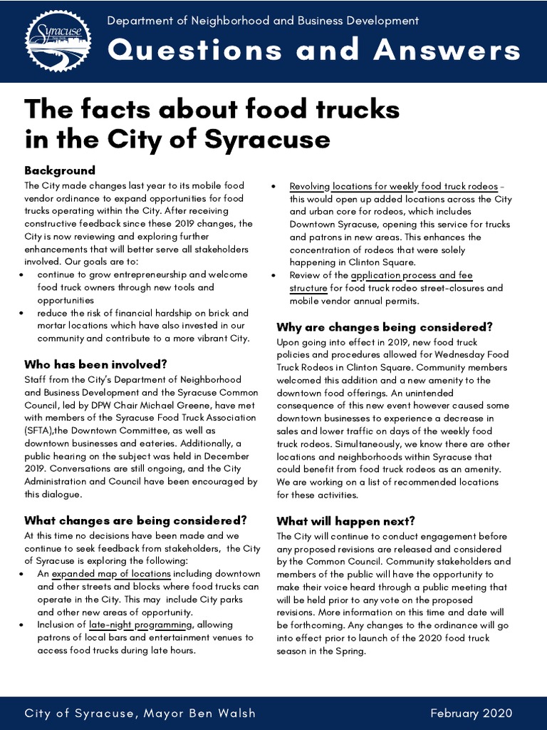 Food Truck Questions and Answers Business