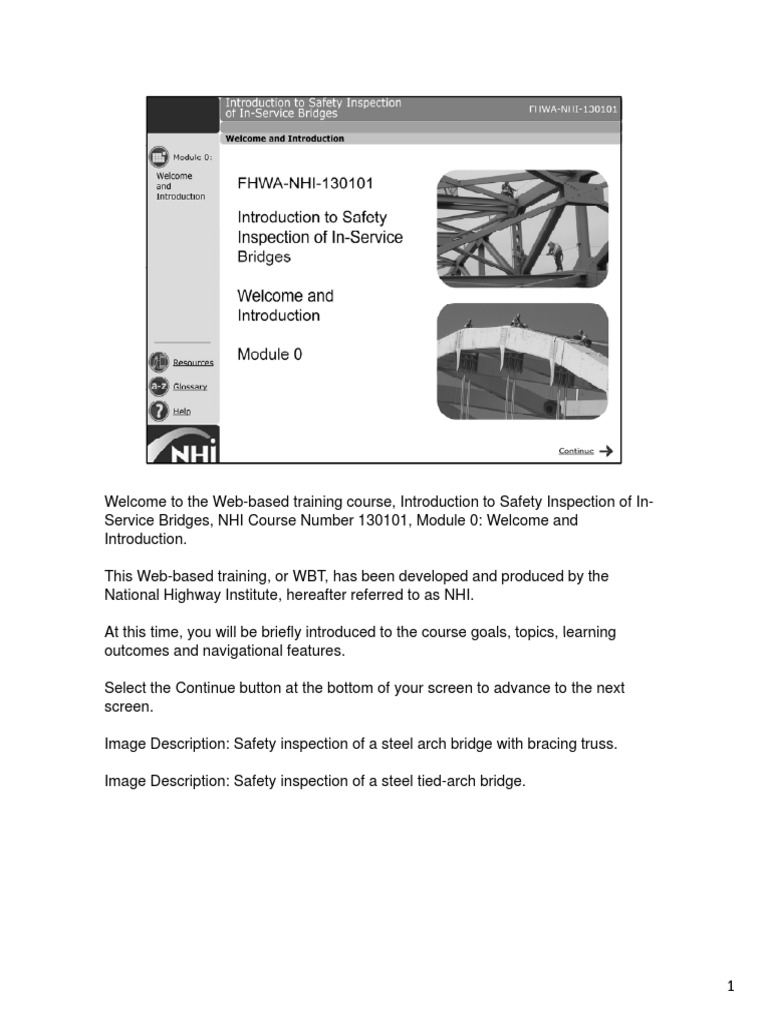 Bridge Safety Inspection Intro Pdf Hyperlink Educational Technology