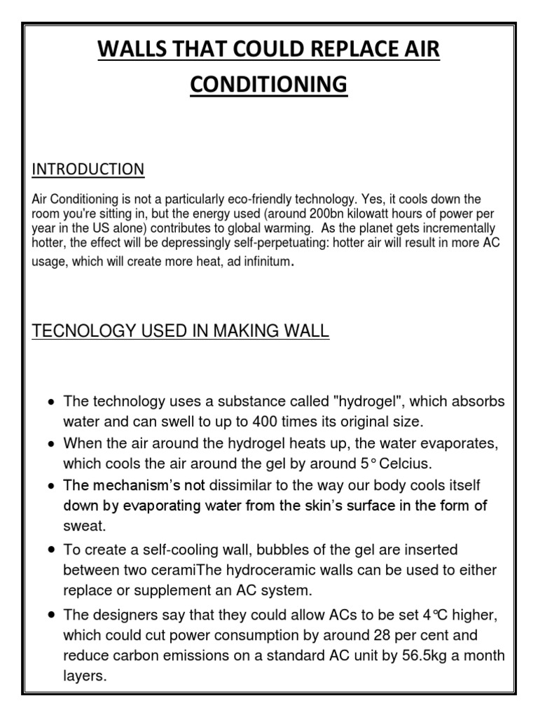 Walls That Could Replace Air Conditioning PDF Atmosphere Of Earth