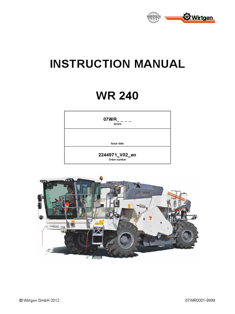 WR 240 Instruction Manual | PDF | Engines | Lubricant