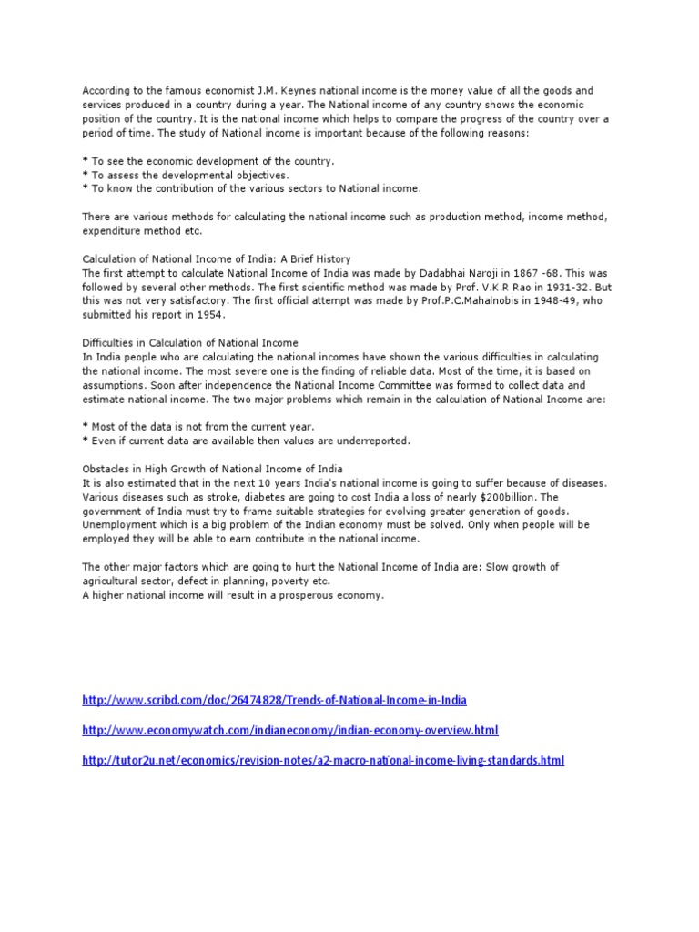  How National Income Is Calculated In India Methods For Calculation Of National Income 2019 03 01