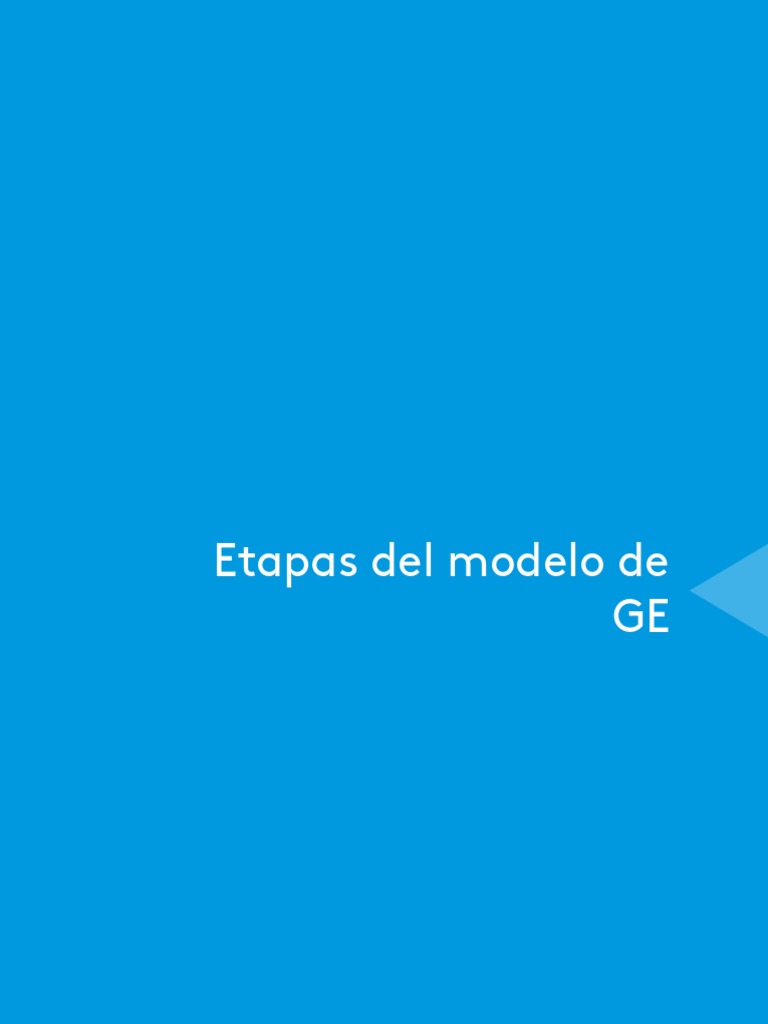Etapas Modelo GE | PDF | Planificación | Mercado (economía)