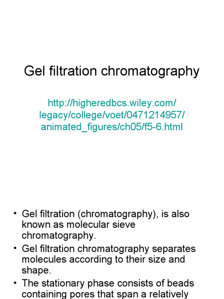 Gel Filtration Chromatography0809 PDF Gel Electrophoresis
