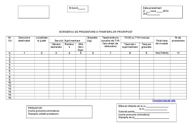 Borderou Prioripost Word | PDF