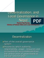 Decentralization, and LSG in Nepal