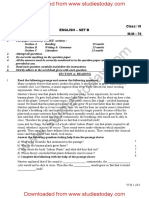 CBSE Class 6 English Sample Paper Set E PDF