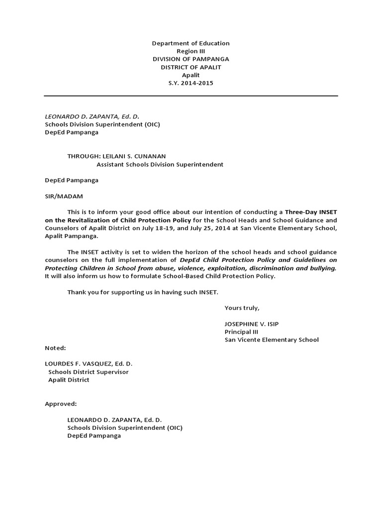 Child Protection Letter PDF School Counselor Social Institutions