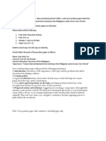 Politics and Governance - Position Paper Guidelines