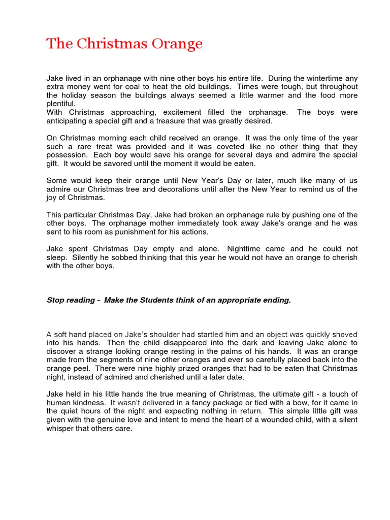 story - the christmas orange | pdf