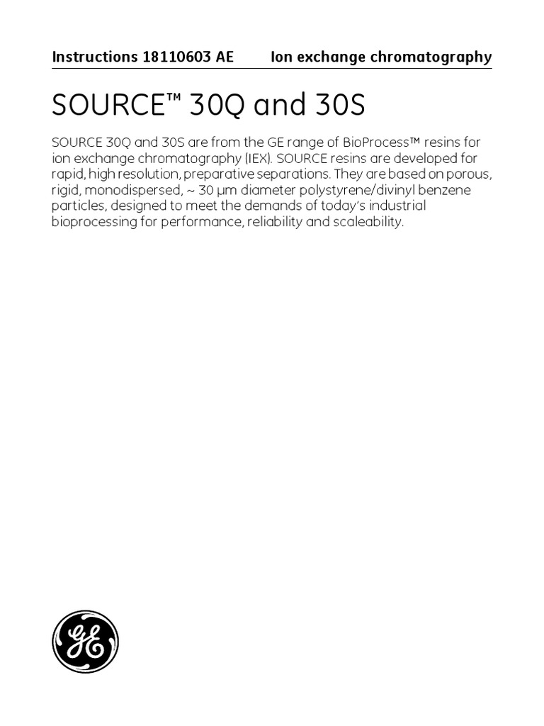 Source 30Q & 30S Download Free PDF Chromatography Buffer Solution