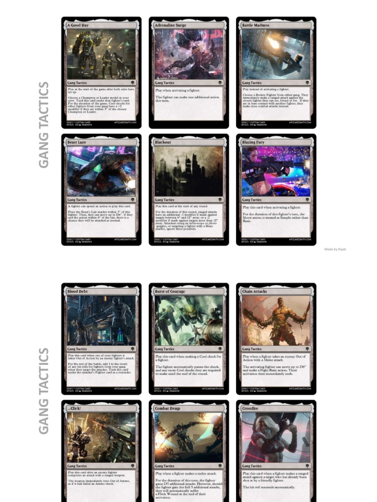 Necromunda Underhive - Custom Gang Cards PRINT 2019 | PDF