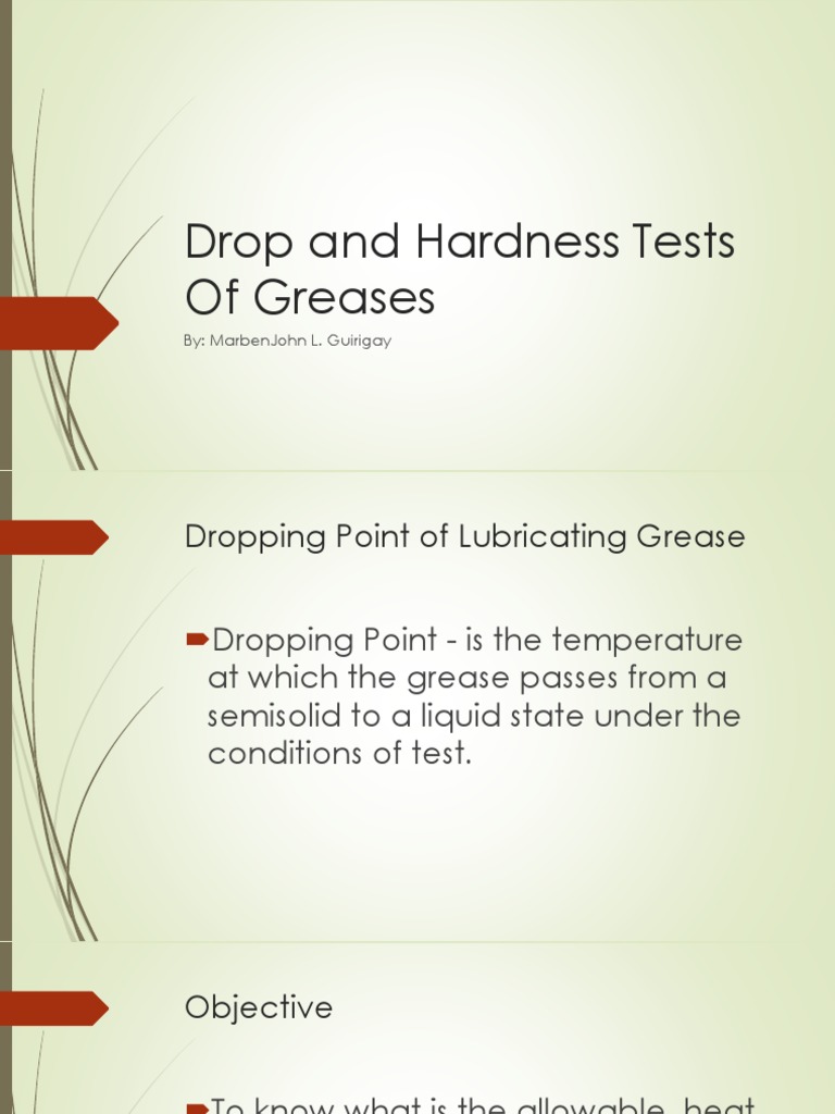 Grease Drop and Hardness Testing Methods | PDF