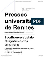 Histoires de La Souffrance Sociale - Souffrance Sociale Et Système Des Émotions - Presses Universitaires de Rennes