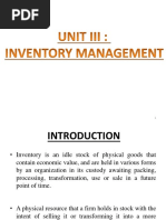 Inventory Management Unit-3