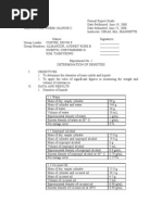 Experiment No. 1 - Determination of Densities