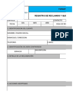 Ssomac-F-08 - Registro de Reclamos y Quejas