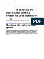 Advices in Choosing The Right Neutral Earthing System For Your Installation