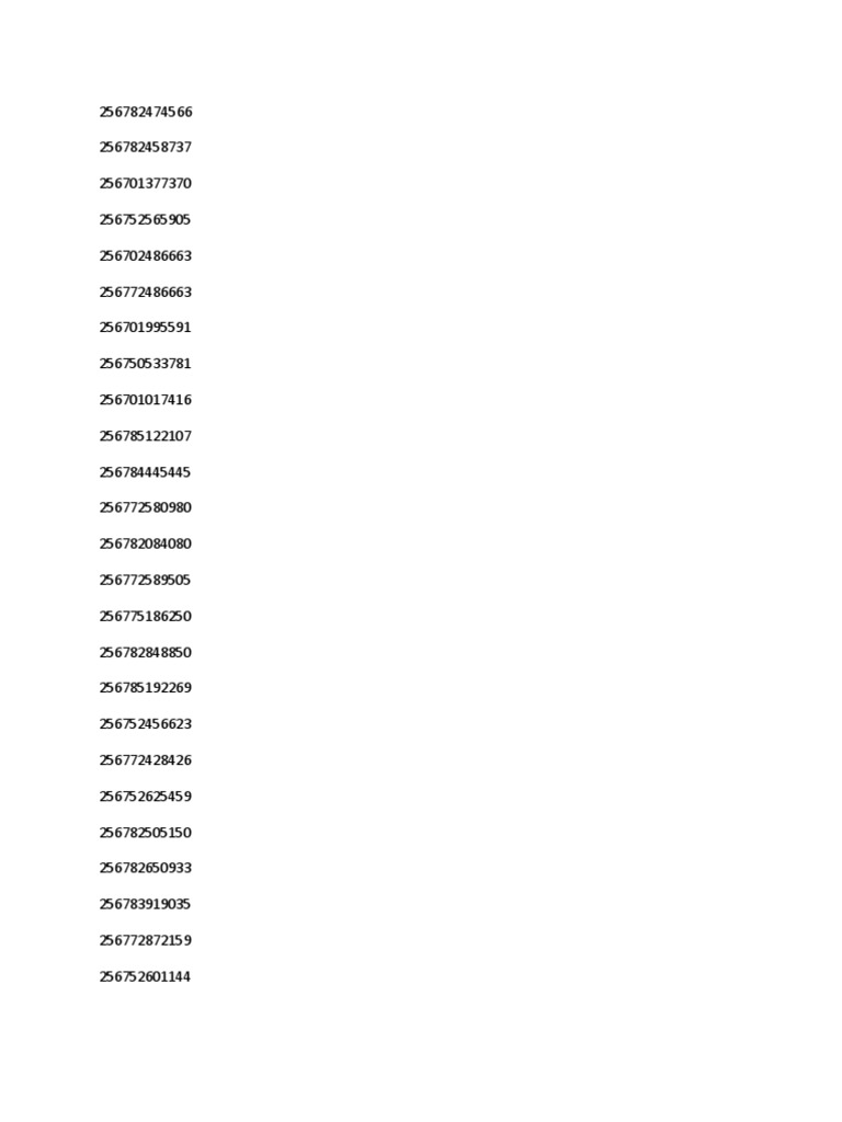 Unique Identifier List for Analysis | PDF