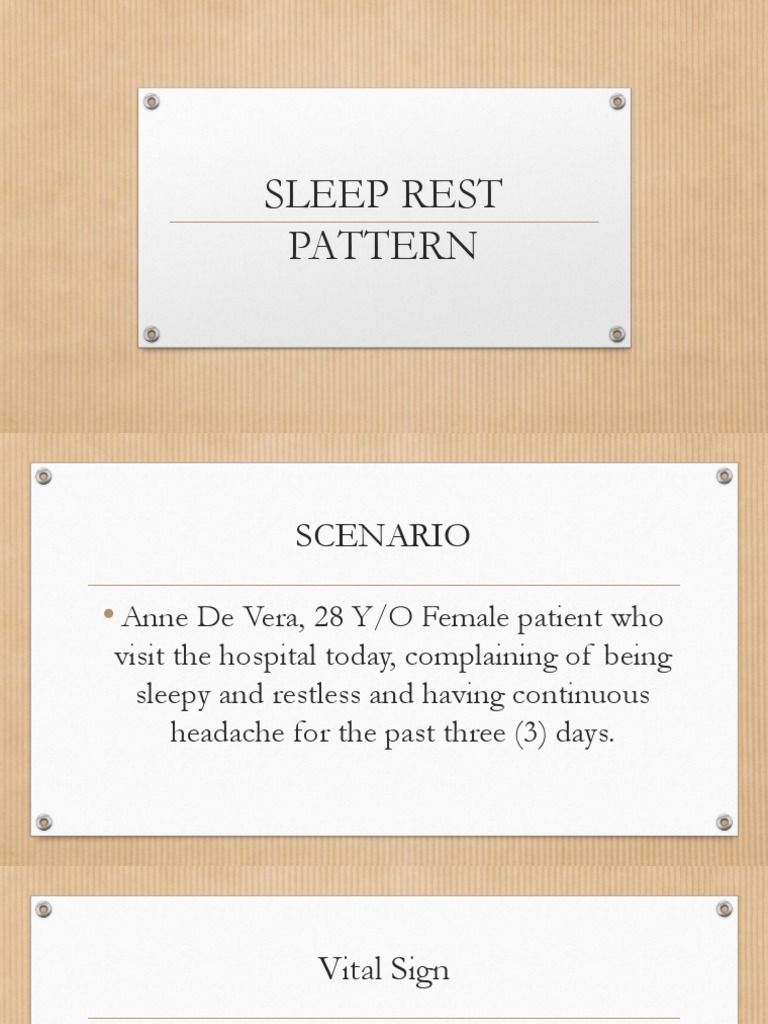 Sleep Rest Pattern PDF Insomnia Sleep
