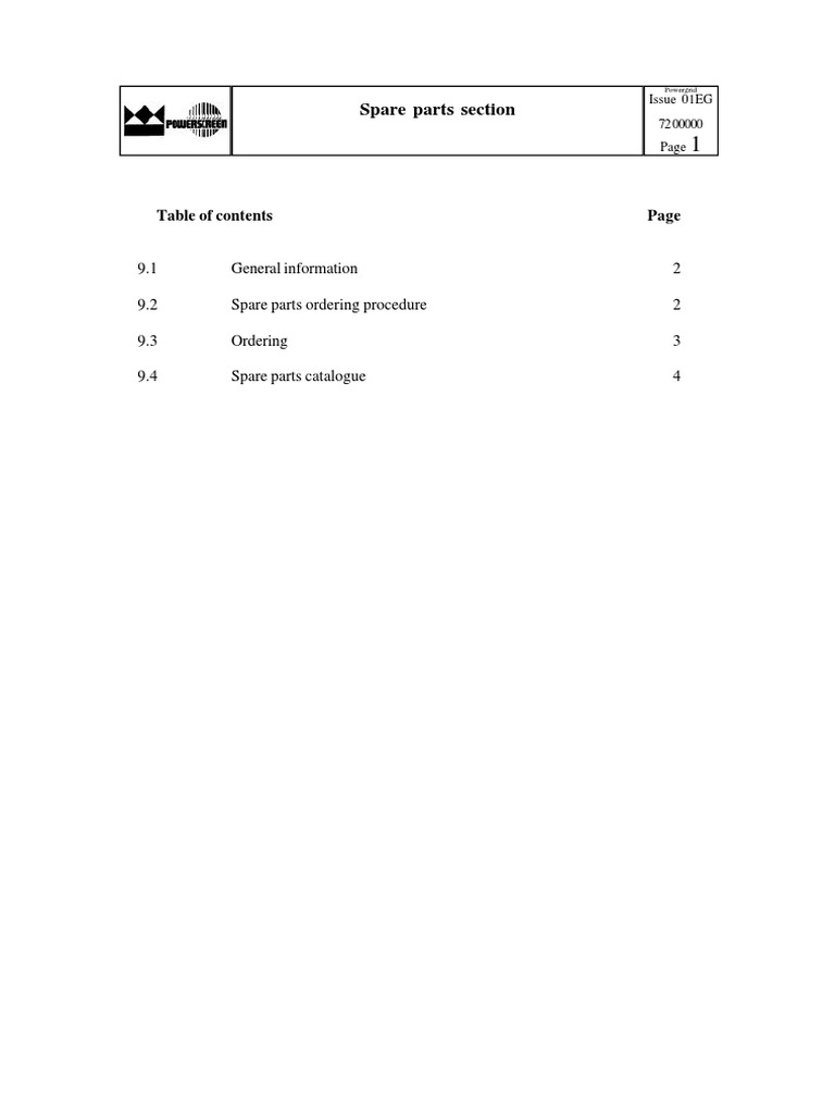 Powergrid Spare Parts Ordering Guide | PDF | Washer (Hardware) | Nut ...