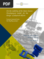 Download On the viability of the open source development model for the design of physical objects Lessons learned from the RepRap project by ErikDeB SN44555887 doc pdf
