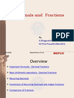 Decimals and Fractions